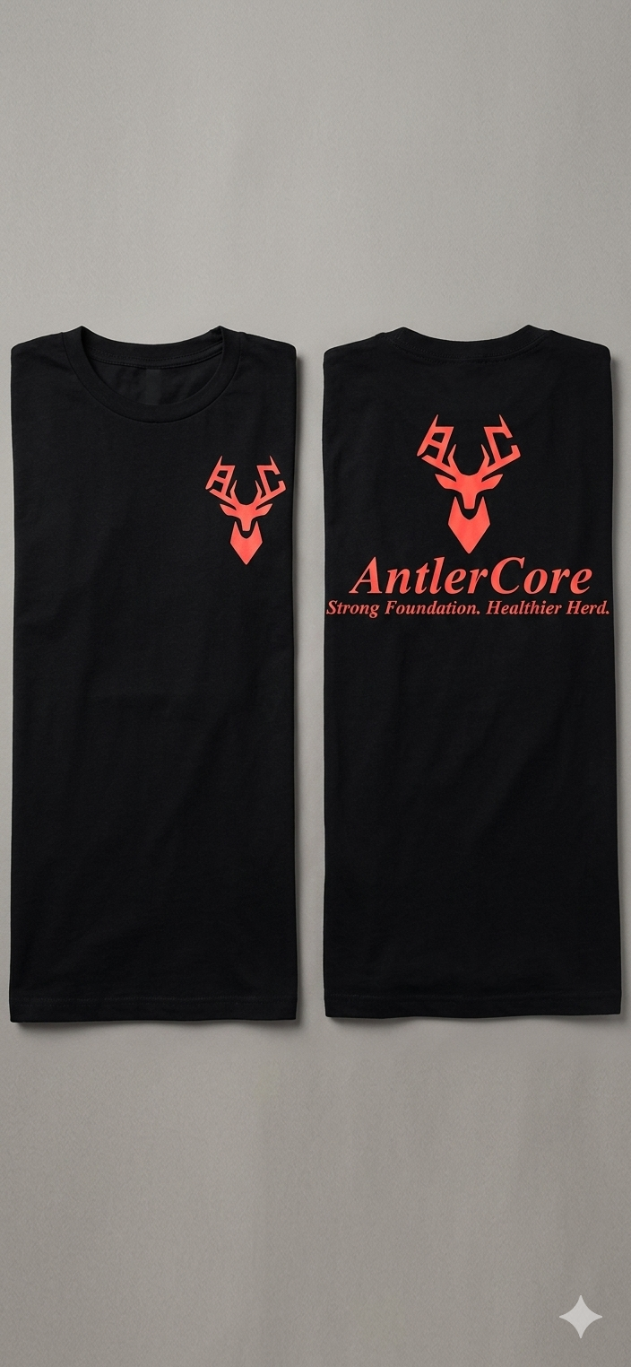 AntlerCore Signature Tee: Strong Foundation. Healthier Herd.